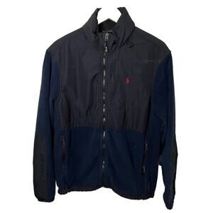 VTG 90s Polo Ralph Lauren Fleece Polartec Denali Jacket Blue/Black Mens Medium